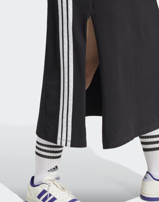 adidas - Essentials - Jurk met 3-Stripes logo en racerback (plus size) in zwart en wit, 4 van 4