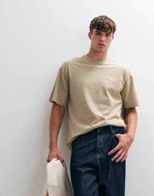 Adidas Originals Adidas Essentials Three Stripe T-shirt In Neutral