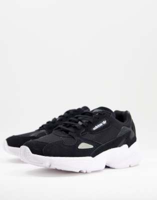 adidas falcon trainers black and white