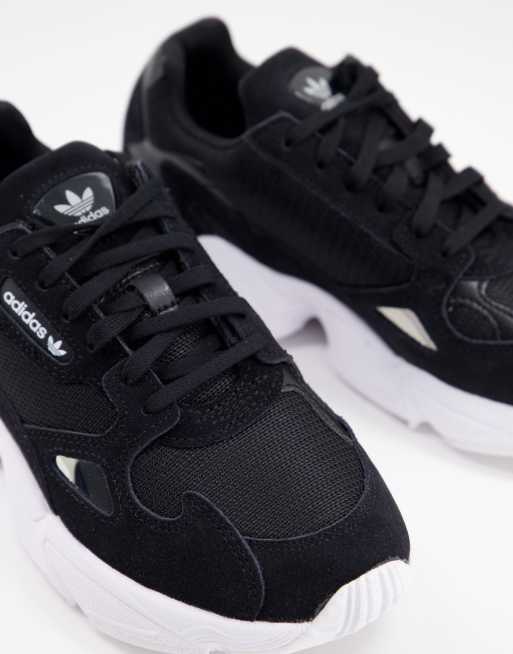 Adidas Falcon trainers in black and white ASOS