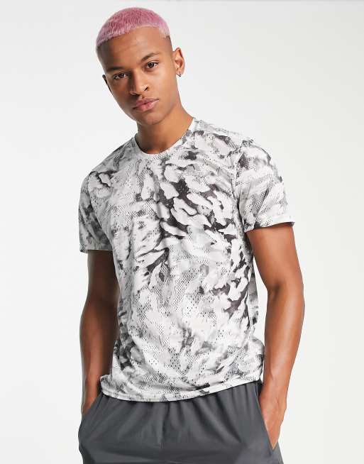 adidas fast graphic t shirt in grey GREY