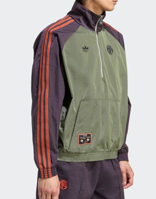 adidas - FC Bayern - Terrace Icons - Grøn og sort jakke med halv lynlås