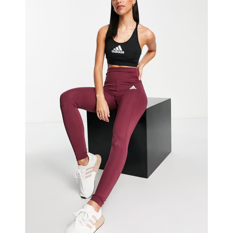 Womens burgundy sale adidas leggings