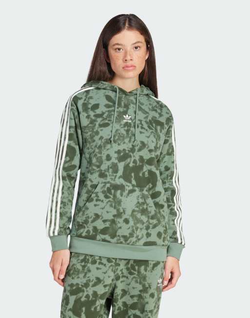 adidas - Felpa verde con cappuccio
