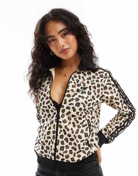 adidas - Firebird - Sort træningstop med leopardprint - view 1