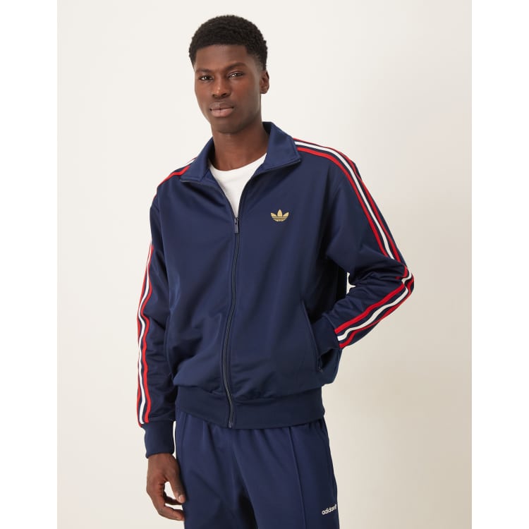 adidas Firebird track top in navy | ASOS