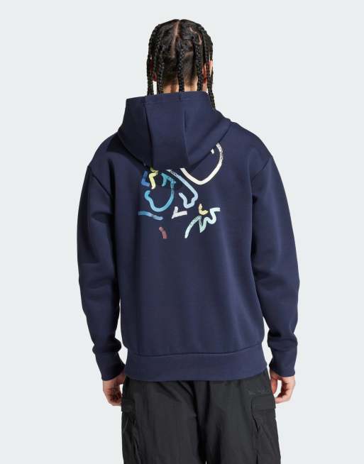 adidas Football – Ajax Amsterdam – Saison-Kapuzenpullover aus Doppelstrick in Legenden-Tintenblau