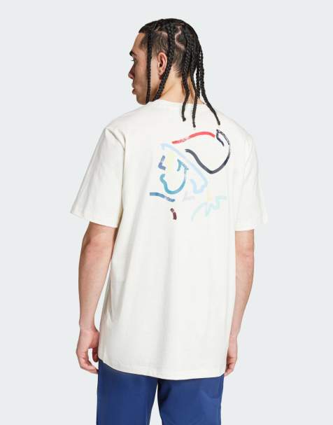 adidas – Football – Ajax Amsterdam Seasonal – Naturvit t-shirt med tryck - view 1