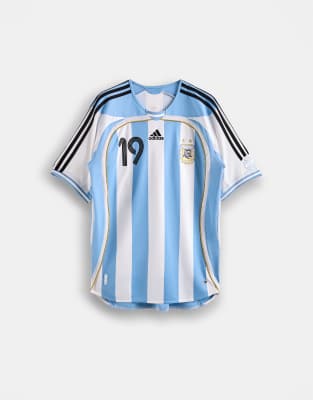 Football - Argentina - Messi-Heimspieltrikot 2006 in Blau-Weiß Weiß 2XL