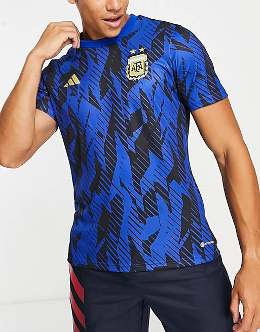 adidas Football Argentina World Cup 2022 pre-match t-shirt in blue