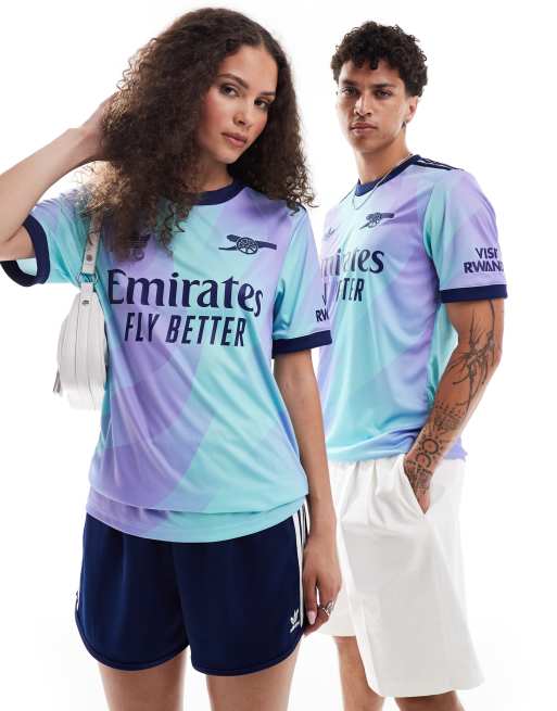 adidas Football Arsenal 24 25 Ausweich Trikot in Blau und Lila mit Unisex Schnitt