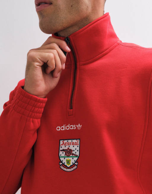adidas Football Arsenal 26/27 EQT half zip top in red, 3 of 5