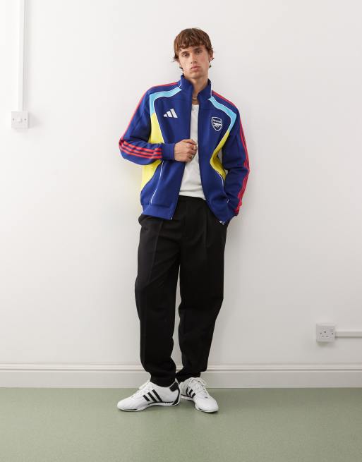 adidas Football Arsenal carnival track jacket in blue, yellow and