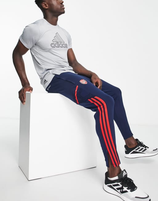 adidas Football Arsenal FC Training printed 3 stripe joggers in