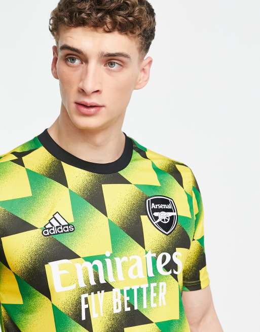 Jersey adidas Arsenal FC Pre-Match 2022-2023 Niño Yellow-Green