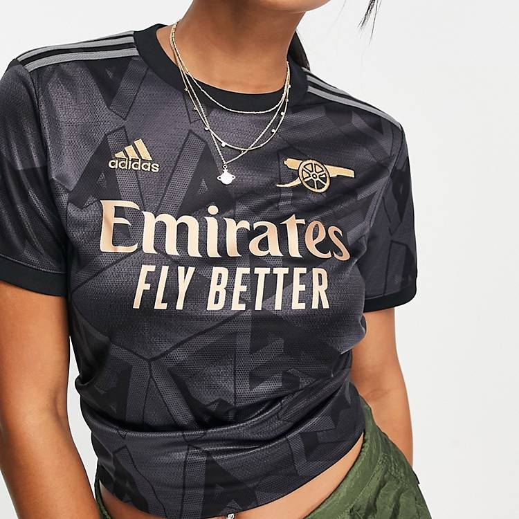 Damen Bekleidung Oberteile T-Shirts adidas Synthetik FC Arsenal 22/23 Auswärtstrikot in Schwarz 
