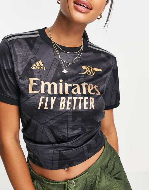 adidas Football – Arsenal FC 2022/23 Women's – Auswärtstrikot in Schwarz