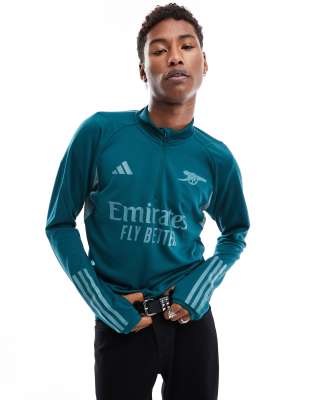 adidas Football Arsenal FC 2023/24 training half zip sweat in green - ASOS Price Checker