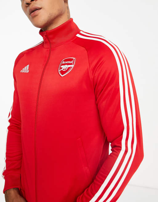adidas Football – Arsenal FC DNA – Czerwona kurtka dresowa z zapięciem na zamek