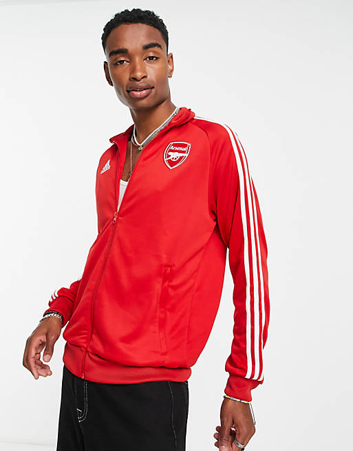 adidas Football Arsenal FC DNA full zip track top in red