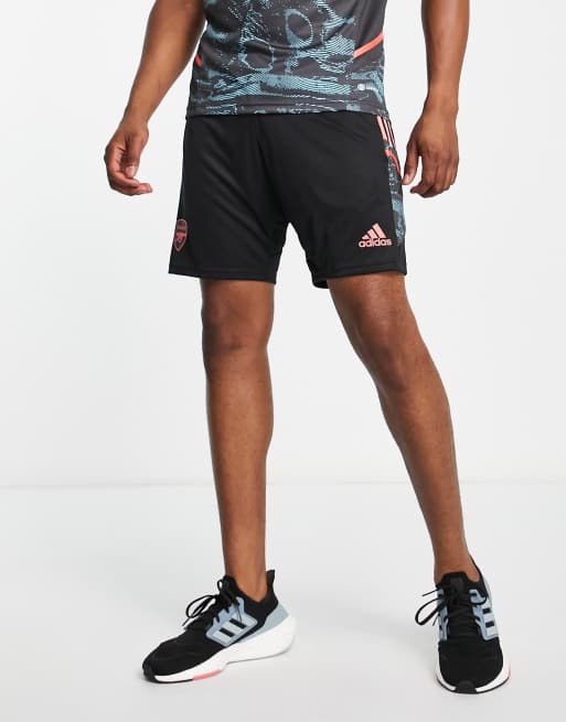 Black adidas shorts with best sale red stripes