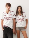 [adidas performance] adidas Football Arsenal third shirt 25/26 in white with collar detail-Red XS cloud white/team col