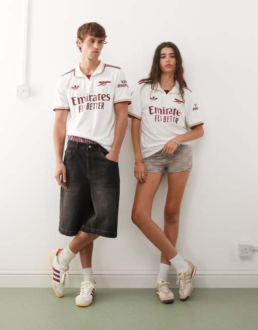 adidas Football Arsenal third shirt 25/26 in white with collar detail