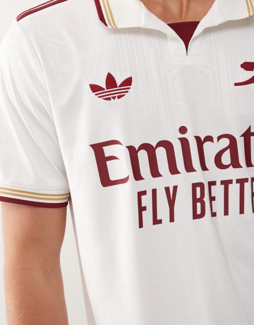 adidas Football Arsenal third shirt 25/26 in white with collar detail