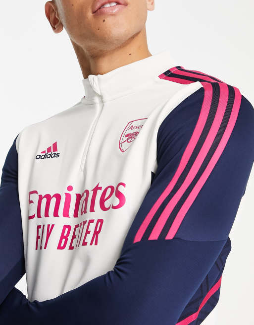 arsenal adidas white training top