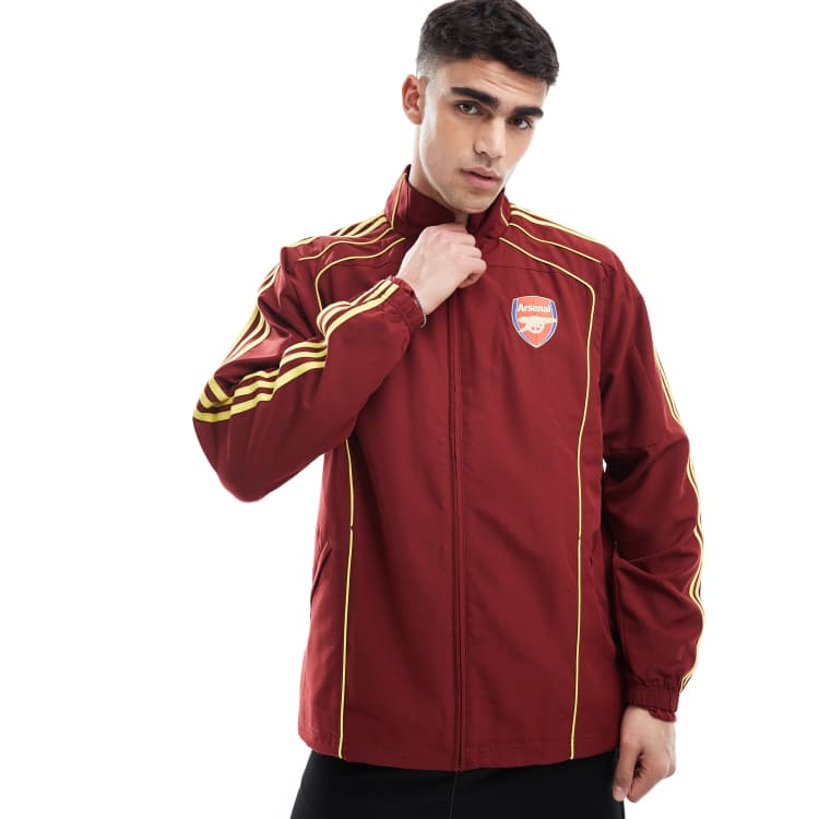 Arsenal Veste Adidas Grise Et Rose Windbreaker Survetement Foot
