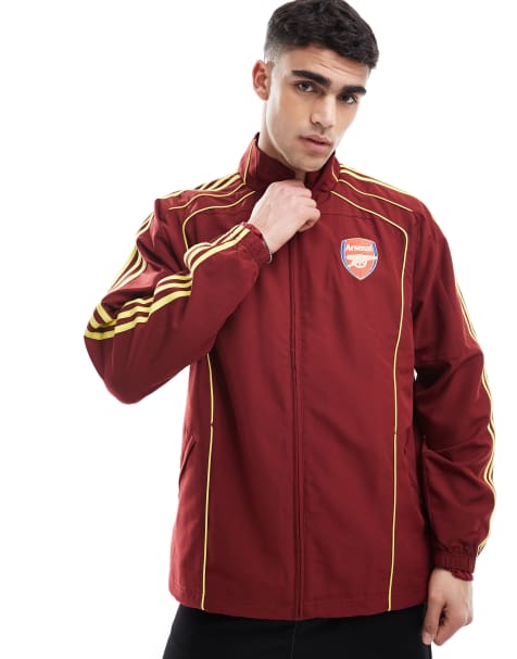 adidas Football Arsenal urban purist track top in burgundy and yellow - view 1