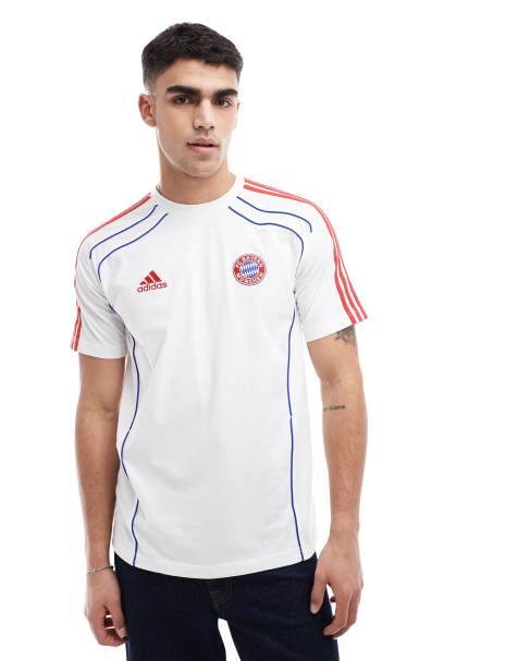 adidas Football Bayern Munich urban purist t-shirt in white and red - view 1