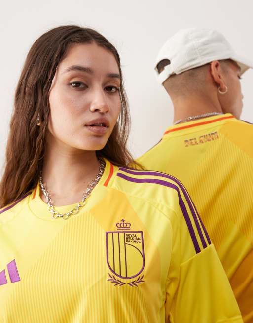 adidas - Football Belgium 2025 - Maglia da trasferta gialla, 4 di 4