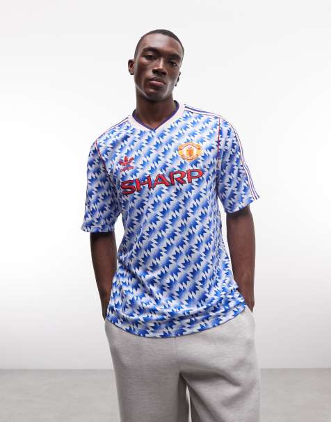 adidas Football - Camiseta azul con diseño de la segunda equipación del Manchester United 90s - view 1
