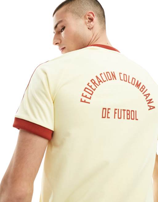 adidas Football Colombia OG T Shirt in Gelb mit den 3 Streifen ASOS