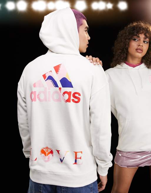 adidas Football - Coupe du Monde 2022 - Lifestyler - Sweat à capuche de la Belgique à logo - Blanc