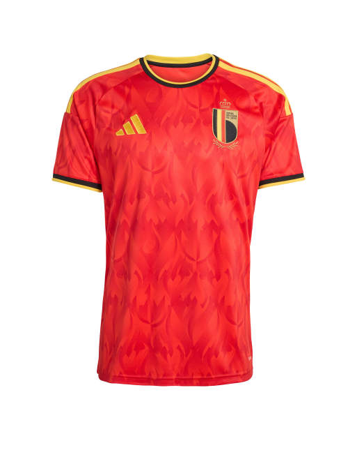 adidas Football – Czerwona domowa piłkarska koszulka belgijskiej reprezentacji 2026