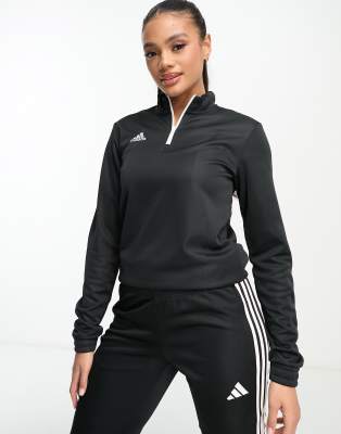 adidas Football Entrada 22 1/4 zip top in black | ASOS