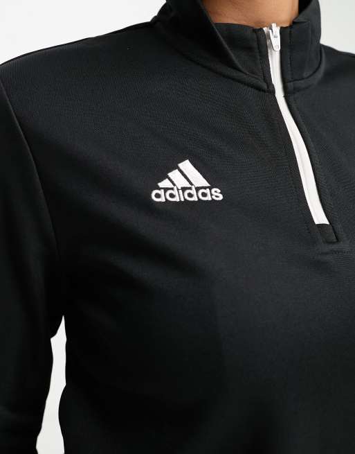 adidas Football Entrada 22 1/4 zip top in black, 3 of 4