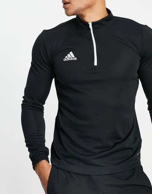 adidas Football – Entrada 22 – Czarna bluza dresowa z suwakiem do połowy długości