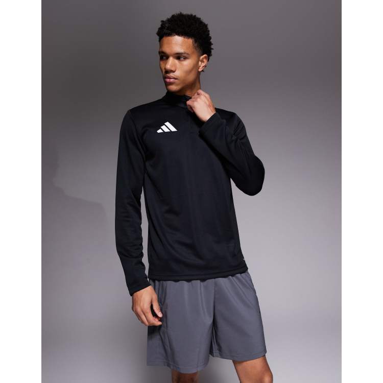 adidas Football Entrada 26 1/4 zip in black | ASOS