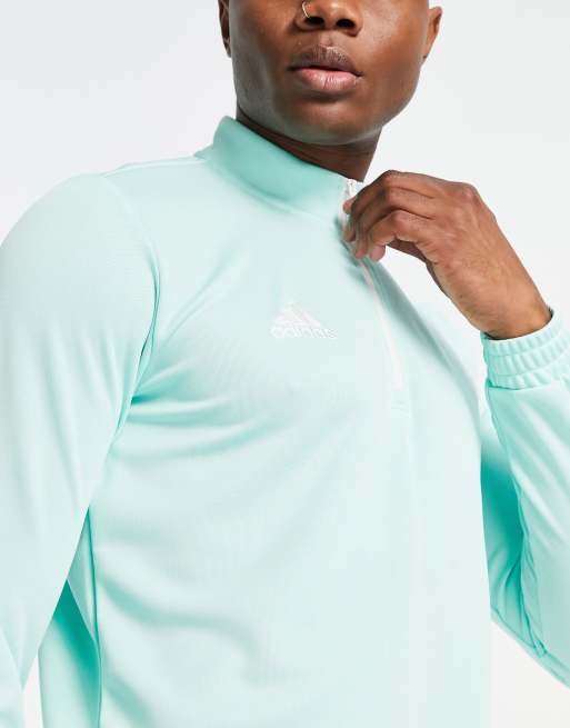 adidas Football - Entrada - Sweatshirt med halv lynlås i mint, 3 af 4