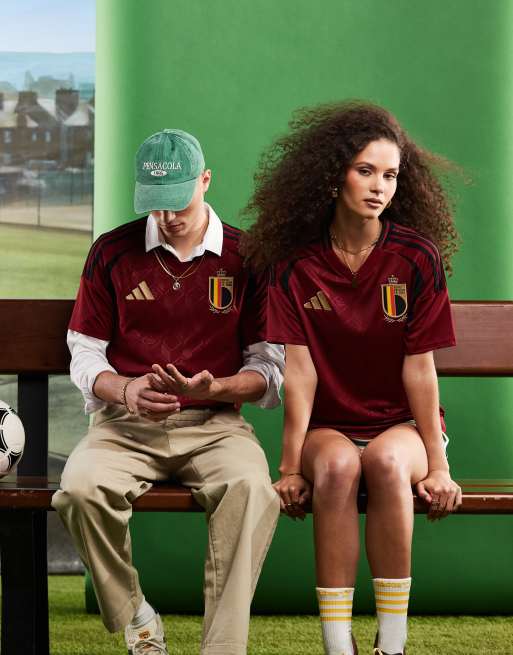 adidas Football - Euro 2024 - Belgien - Bordeauxrød hjemmebanetrøje
