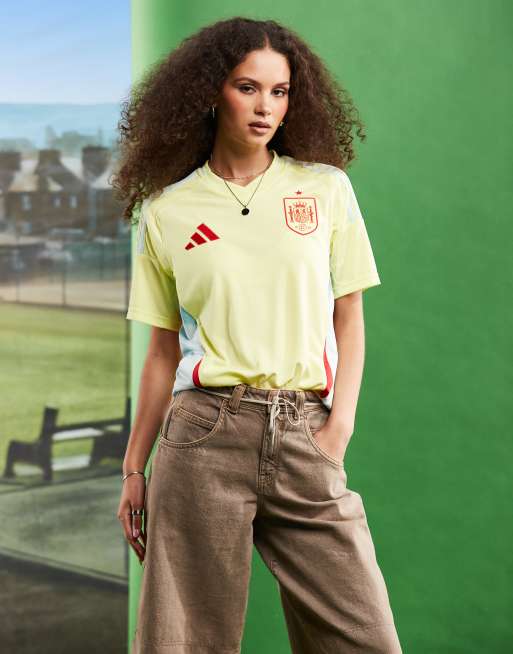 adidas Football Euro 2024 Spain away shirt in yellow ASOS