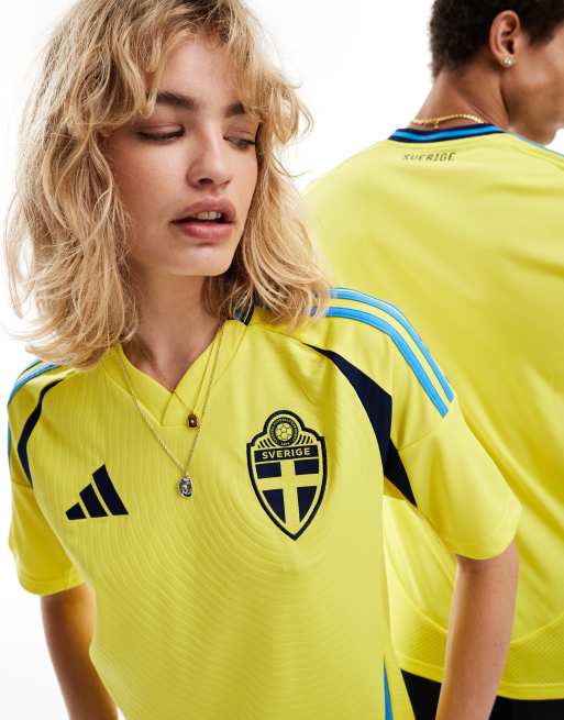 adidas Football Euro 2024 Sweden home shirt in yellow ASOS