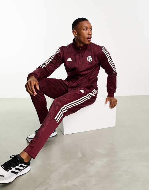 adidas Football FC Bayern Munich tracksuit jackets in red ASOS