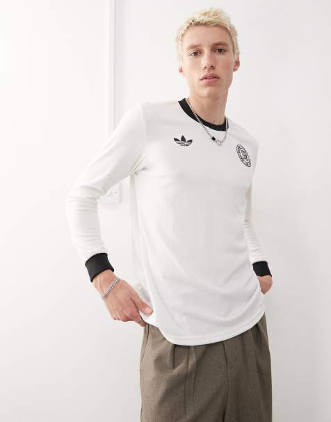 adidas Football Germany anniversary long sleeve jersey in white and black - view 1