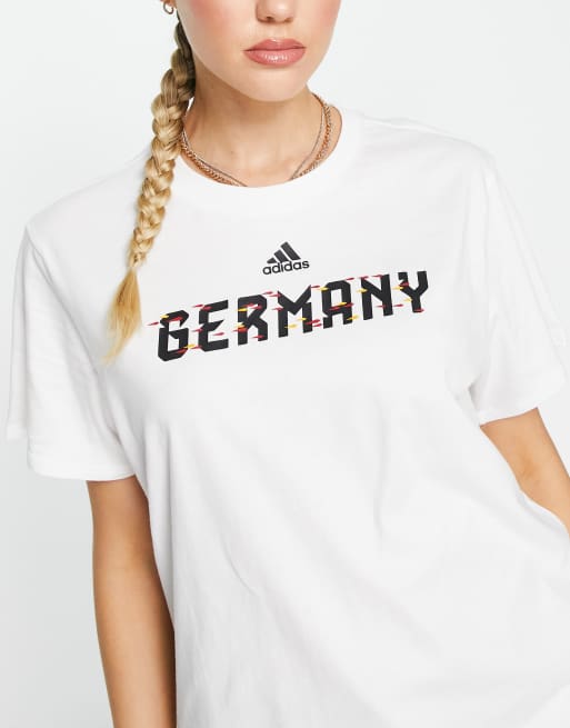 adidas Football Germany World Cup 2022 logo t shirt in white ASOS