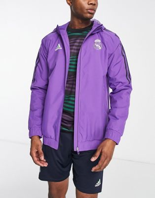 adidas Football Real Madrid zip-up jacket in purple - ASOS Price Checker