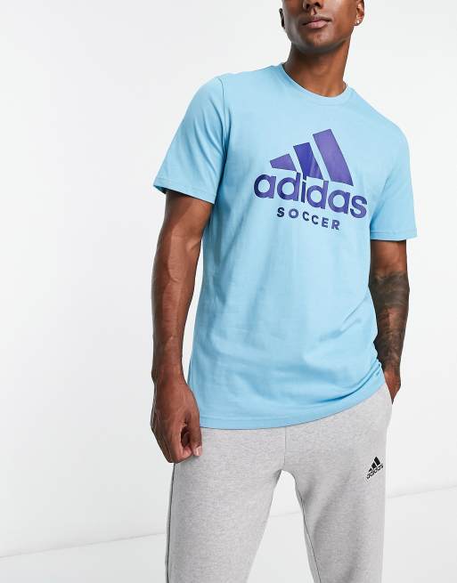 adidas Football Graphic t shirt in blue